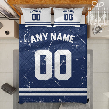 Custom Quilt Sets Indianapolis Jersey Personalized Football Premium Quilt Bedding for Men Women